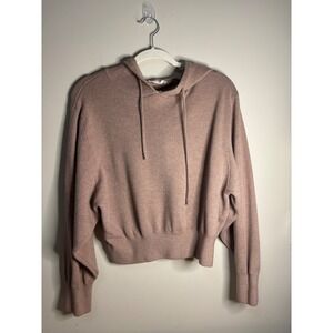 Miss Love Womens Hoodie‎ Pullover Drawstring Crop Top Sweater - Size L